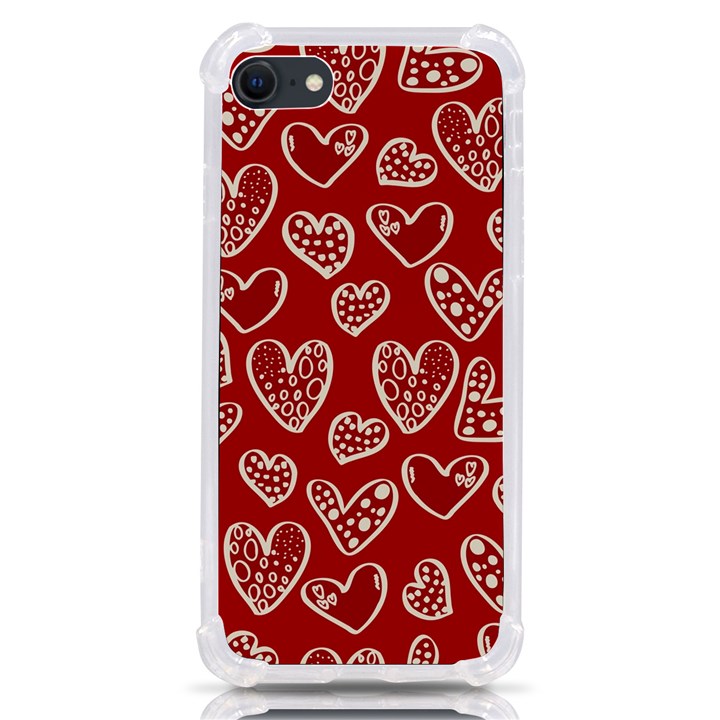 Vector Seamless Pattern Of Hearts With Valentine s Day iPhone SE