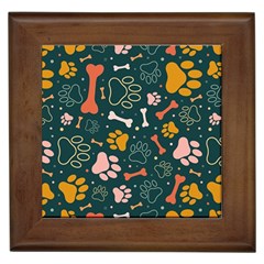 Dog Paw Colorful Fabrics Digitally Framed Tile by Wav3s