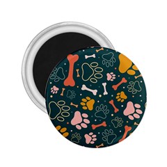 Dog Paw Colorful Fabrics Digitally 2 25  Magnets by Wav3s