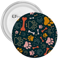 Dog Paw Colorful Fabrics Digitally 3  Buttons by Wav3s