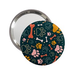 Dog Paw Colorful Fabrics Digitally 2 25  Handbag Mirrors by Wav3s