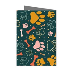 Dog Paw Colorful Fabrics Digitally Mini Greeting Cards (pkg Of 8) by Wav3s