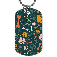 Dog Paw Colorful Fabrics Digitally Dog Tag (two Sides) by Wav3s