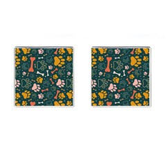 Dog Paw Colorful Fabrics Digitally Cufflinks (square) by Wav3s