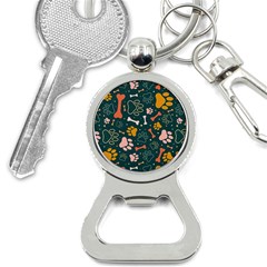 Dog Paw Colorful Fabrics Digitally Bottle Opener Key Chain by Wav3s