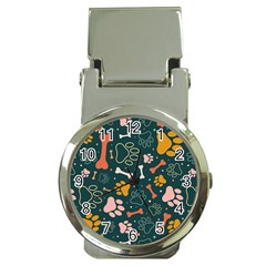 Dog Paw Colorful Fabrics Digitally Money Clip Watches by Wav3s