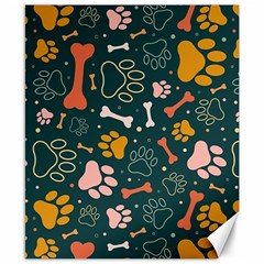 Dog Paw Colorful Fabrics Digitally Canvas 8  X 10  by Wav3s