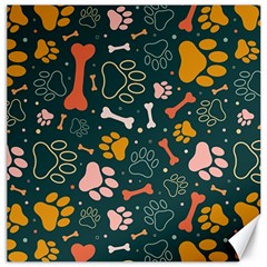 Dog Paw Colorful Fabrics Digitally Canvas 12  X 12  by Wav3s