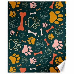 Dog Paw Colorful Fabrics Digitally Canvas 16  X 20  by Wav3s