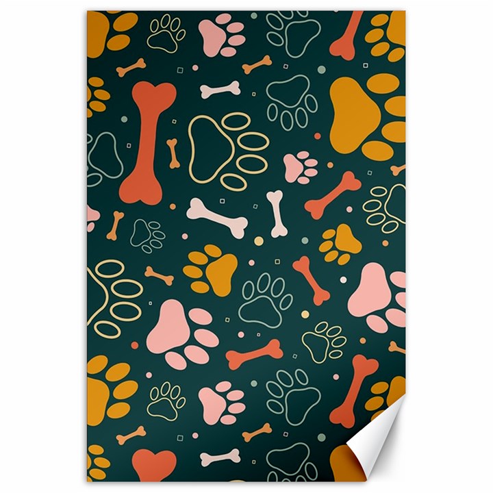 Dog Paw Colorful Fabrics Digitally Canvas 20  x 30 