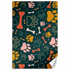 Dog Paw Colorful Fabrics Digitally Canvas 24  X 36  by Wav3s