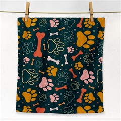 Dog Paw Colorful Fabrics Digitally Face Towel by Wav3s