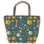 Dog Paw Colorful Fabrics Digitally Bucket Bag Front