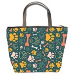 Dog Paw Colorful Fabrics Digitally Bucket Bag Back