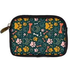 Dog Paw Colorful Fabrics Digitally Digital Camera Leather Case by Wav3s