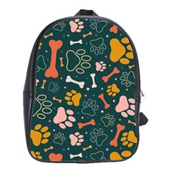 Dog Paw Colorful Fabrics Digitally School Bag (large) by Wav3s