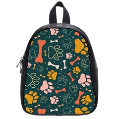 Dog Paw Colorful Fabrics Digitally School Bag (small) by Wav3s