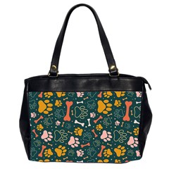 Dog Paw Colorful Fabrics Digitally Oversize Office Handbag (2 Sides) by Wav3s