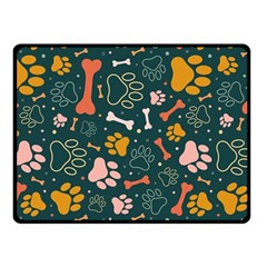 Dog Paw Colorful Fabrics Digitally Fleece Blanket (small) by Wav3s