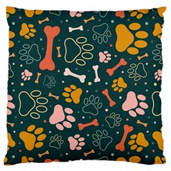 Dog Paw Colorful Fabrics Digitally Large Cushion Case (two Sides) by Wav3s