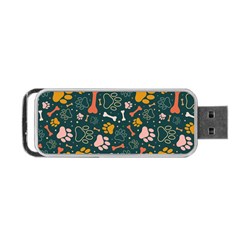 Dog Paw Colorful Fabrics Digitally Portable Usb Flash (two Sides) by Wav3s