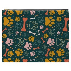 Dog Paw Colorful Fabrics Digitally Cosmetic Bag (xxxl) by Wav3s