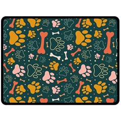 Dog Paw Colorful Fabrics Digitally Two Sides Fleece Blanket (large) by Wav3s