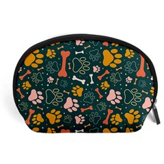 Dog Paw Colorful Fabrics Digitally Accessory Pouch (large) by Wav3s