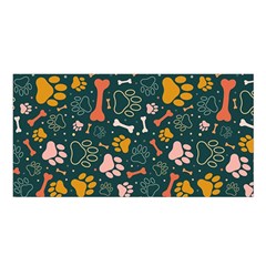 Dog Paw Colorful Fabrics Digitally Satin Shawl 45  X 80  by Wav3s