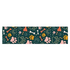 Dog Paw Colorful Fabrics Digitally Oblong Satin Scarf (16  X 60 ) by Wav3s