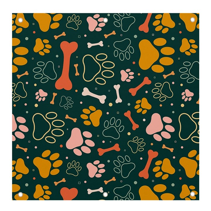 Dog Paw Colorful Fabrics Digitally Banner and Sign 4  x 4 