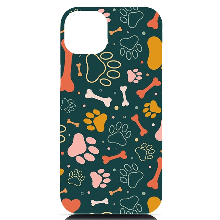 Dog Paw Colorful Fabrics Digitally iPhone 14 Plus Black UV Print Case