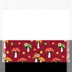 Woodland Mushroom And Daisy Seamless Pattern On Red Background Rectangular Jigsaw Puzzl Front