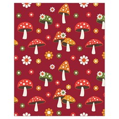 Woodland Mushroom And Daisy Seamless Pattern On Red Background Drawstring Bag (small) by Wav3s