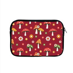 Woodland Mushroom And Daisy Seamless Pattern On Red Background Apple Macbook Pro 15  Zipper Case by Wav3s