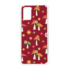 Woodland Mushroom And Daisy Seamless Pattern On Red Background Samsung Galaxy S20plus 6 7 Inch Tpu Uv Case by Wav3s