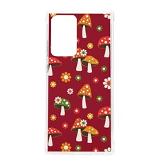 Woodland Mushroom And Daisy Seamless Pattern On Red Background Samsung Galaxy Note 20 Ultra Tpu Uv Case by Wav3s