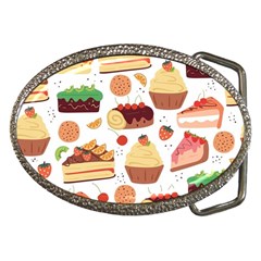 Seamless Pattern Hand Drawing Cartoon Dessert And Cake Belt Buckles by Wav3s