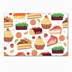 Seamless Pattern Hand Drawing Cartoon Dessert And Cake Postcard 4 x 6  (pkg Of 10) by Wav3s