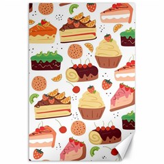 Seamless Pattern Hand Drawing Cartoon Dessert And Cake Canvas 24  X 36  by Wav3s