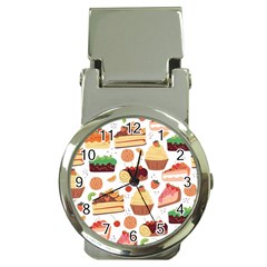 Seamless Pattern Hand Drawing Cartoon Dessert And Cake Money Clip Watches by Wav3s