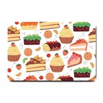 Seamless Pattern Hand Drawing Cartoon Dessert And Cake Small Doormat 24 x16  Door Mat