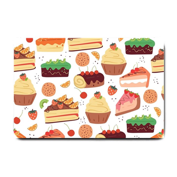 Seamless Pattern Hand Drawing Cartoon Dessert And Cake Small Doormat