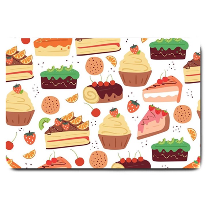 Seamless Pattern Hand Drawing Cartoon Dessert And Cake Large Doormat