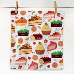 Seamless Pattern Hand Drawing Cartoon Dessert And Cake Face Towel by Wav3s