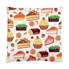 Seamless Pattern Hand Drawing Cartoon Dessert And Cake Standard Cushion Case (one Side) by Wav3s