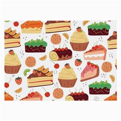 Seamless Pattern Hand Drawing Cartoon Dessert And Cake Large Glasses Cloth (2 Sides)