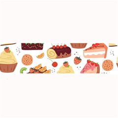 Seamless Pattern Hand Drawing Cartoon Dessert And Cake Large Bar Mat by Wav3s