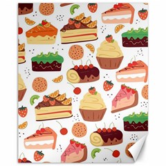 Seamless Pattern Hand Drawing Cartoon Dessert And Cake Canvas 11  X 14  by Wav3s