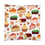 Seamless Pattern Hand Drawing Cartoon Dessert And Cake Standard Cushion Case (Two Sides) Front